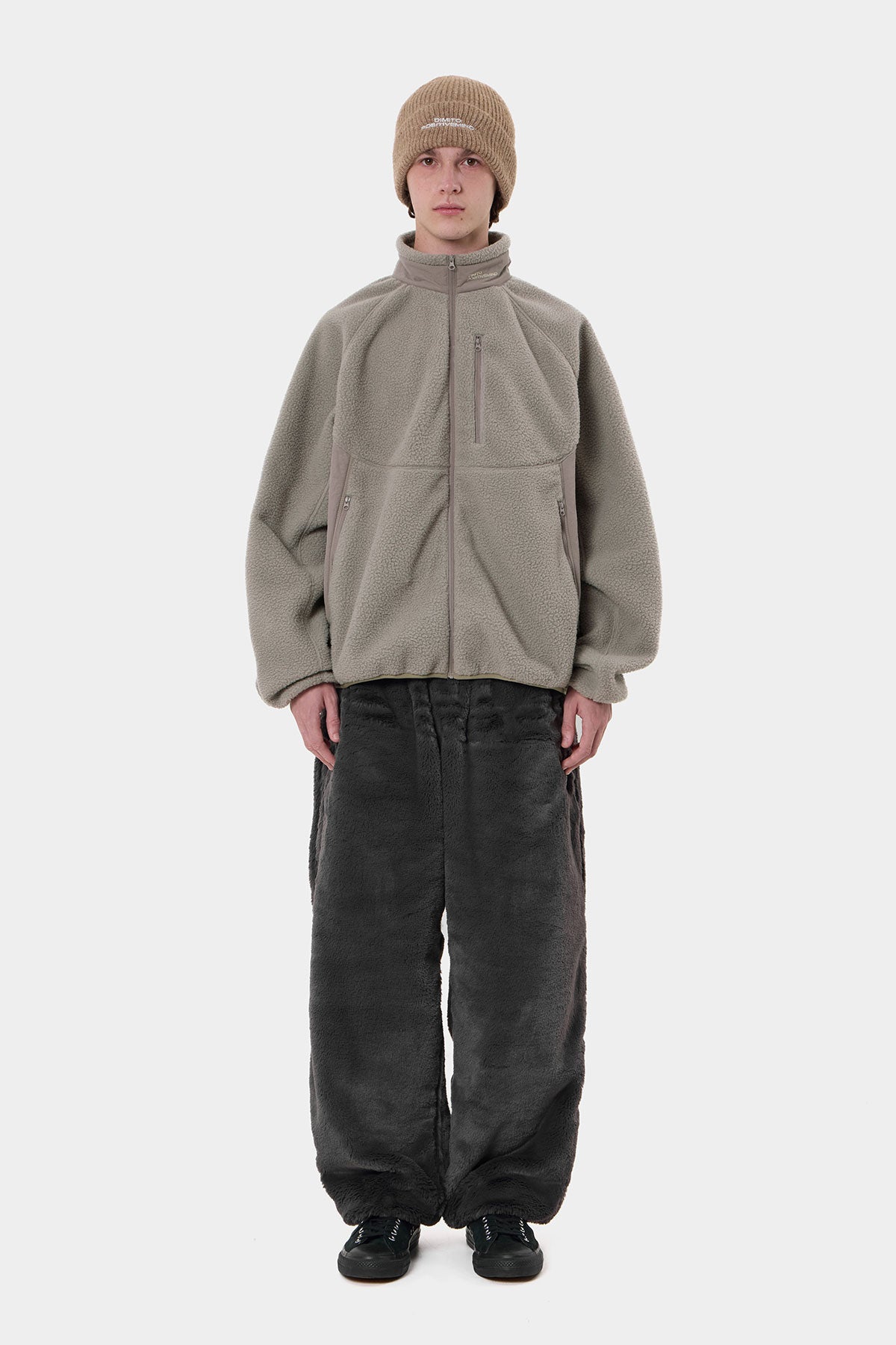 PUFF FLEECE ZIP-UP TAN