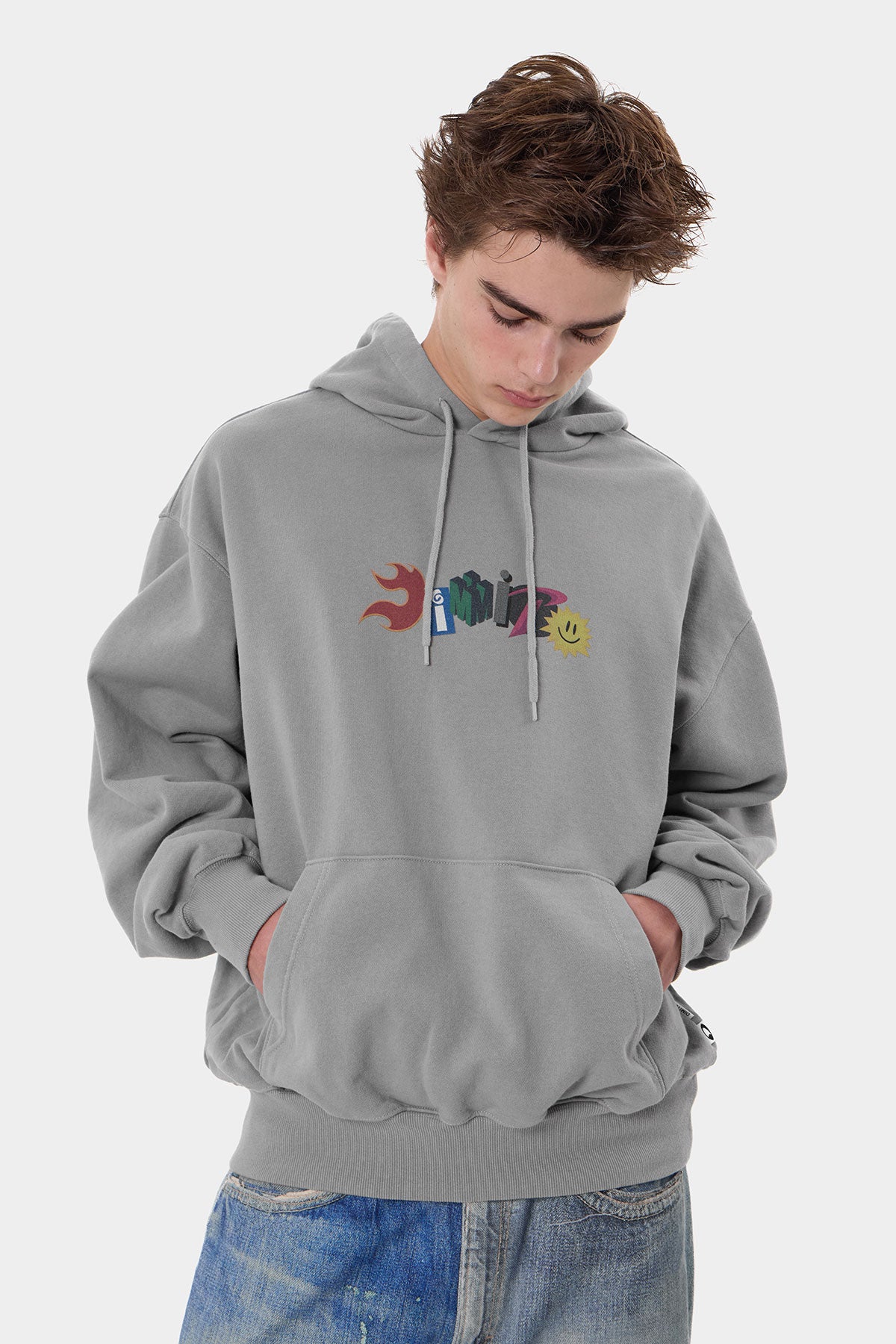 GRAPHIC COMBO HOODIE WASHED GREY (Delivery date : 26.09.28)