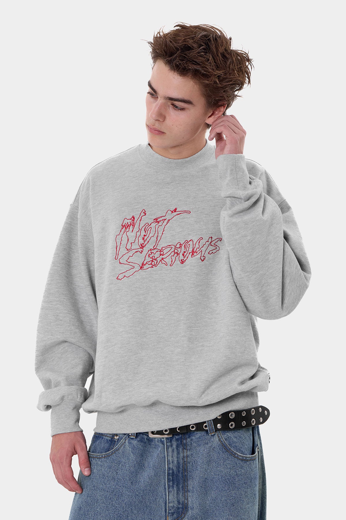NSS RUDE SWEATSHIRT MELANGE GREY