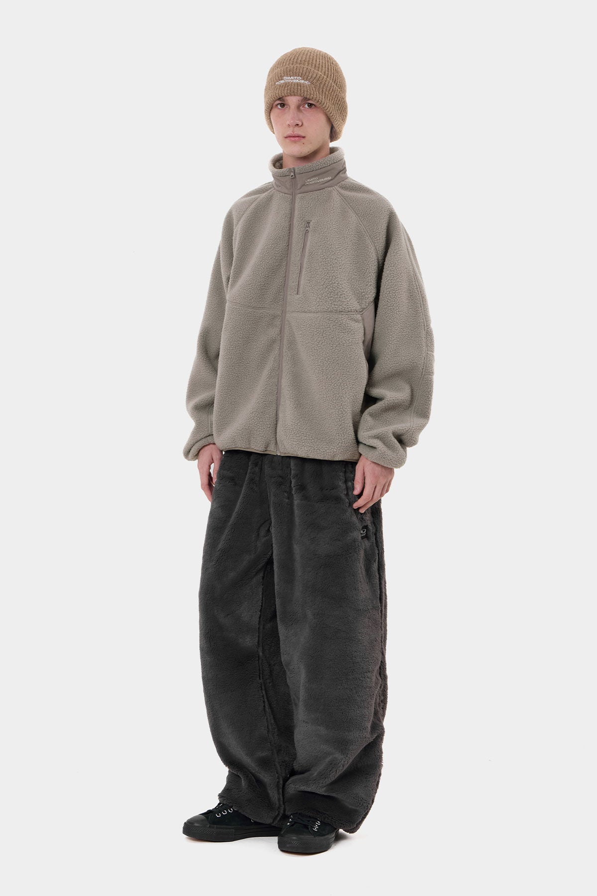 PUFF FLEECE ZIP-UP TAN