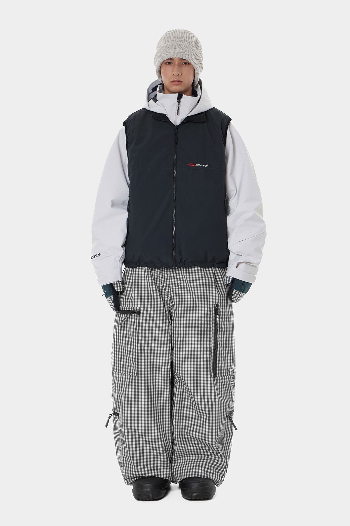 REVERSIBLE WIND VEST NAVY CHECK (Delivery start : 26.09.09)