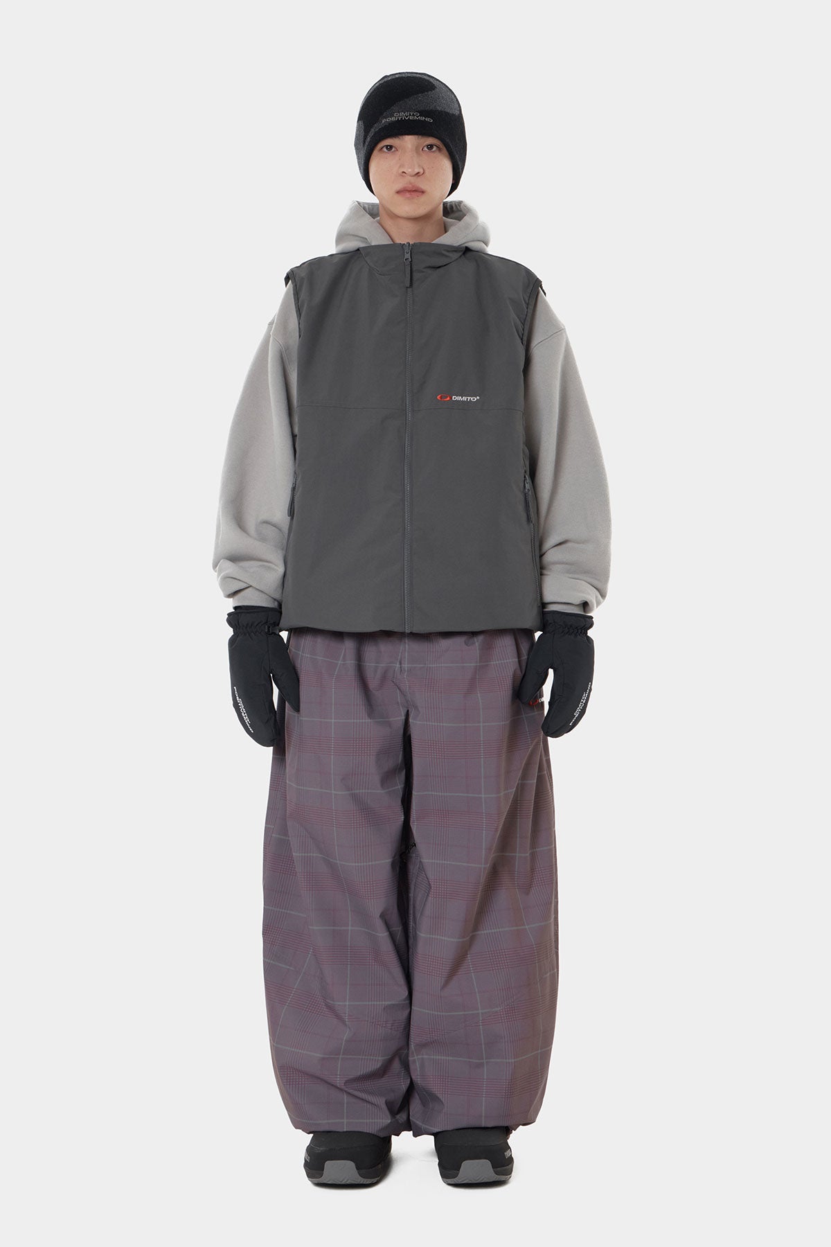 26 AIR FORCE BANDED PANTS (WIDE FIT LV.2) WINE CHECK (Delivery start : 26.09.09)