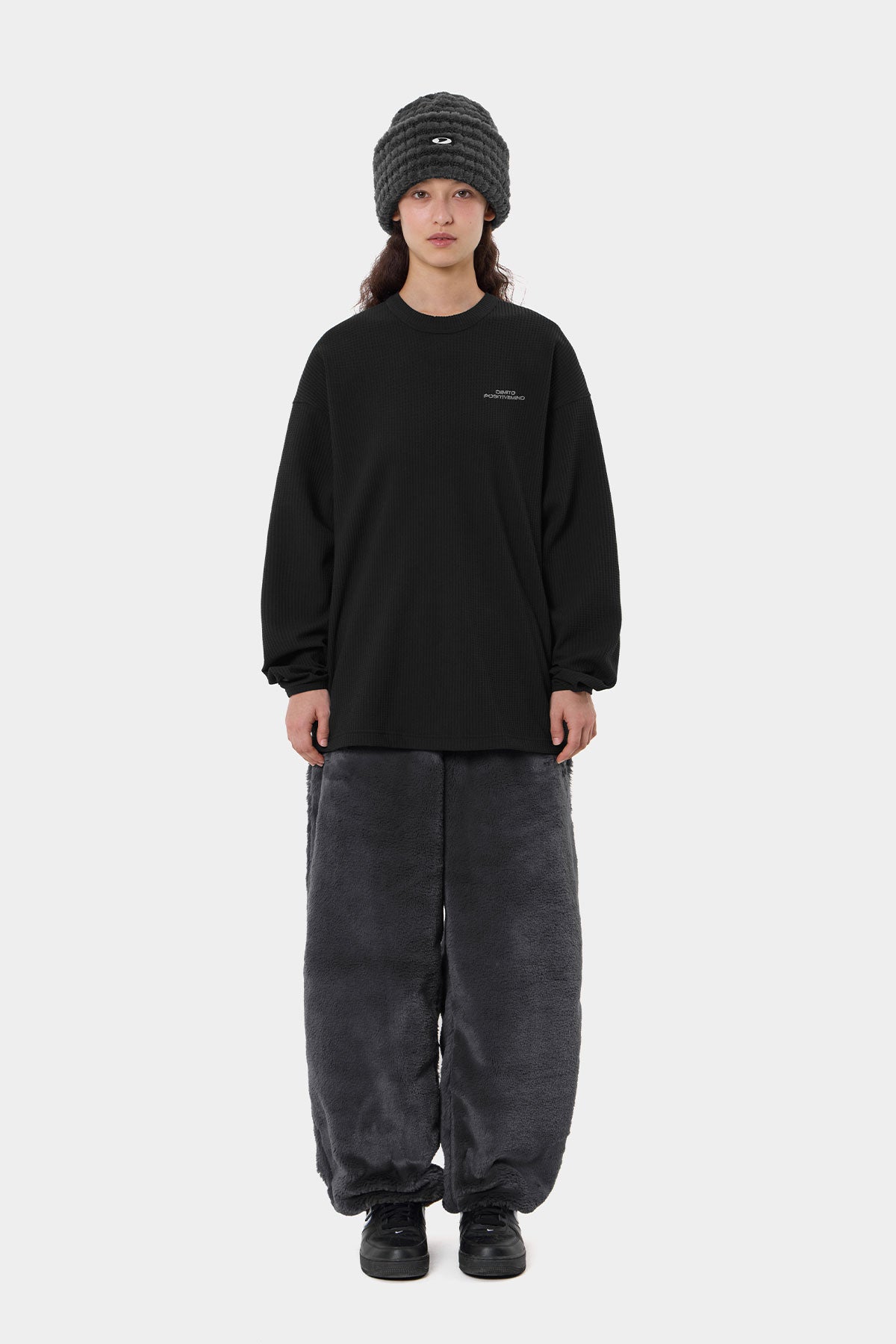 FAUX FUR PANTS COOL GREY