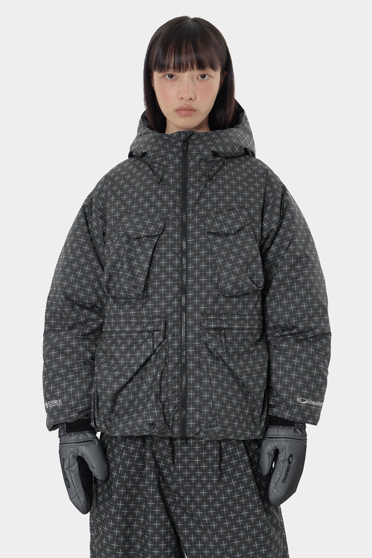 UTILITY GOOSE DOWN HD JACKET CROSS CHECK BLACK (Delivery date : 26.09.28)