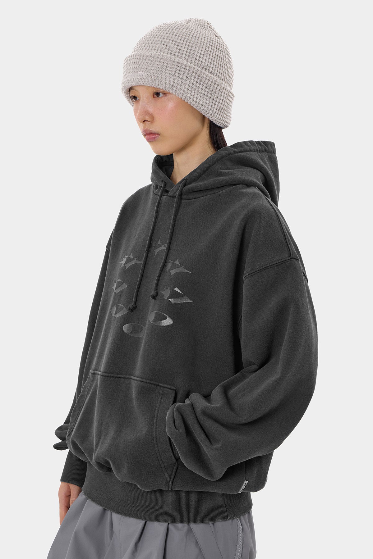 D-AXIS CYCLE GD HOODIE WASHED BLACK (Delivery date : 26.09.28)
