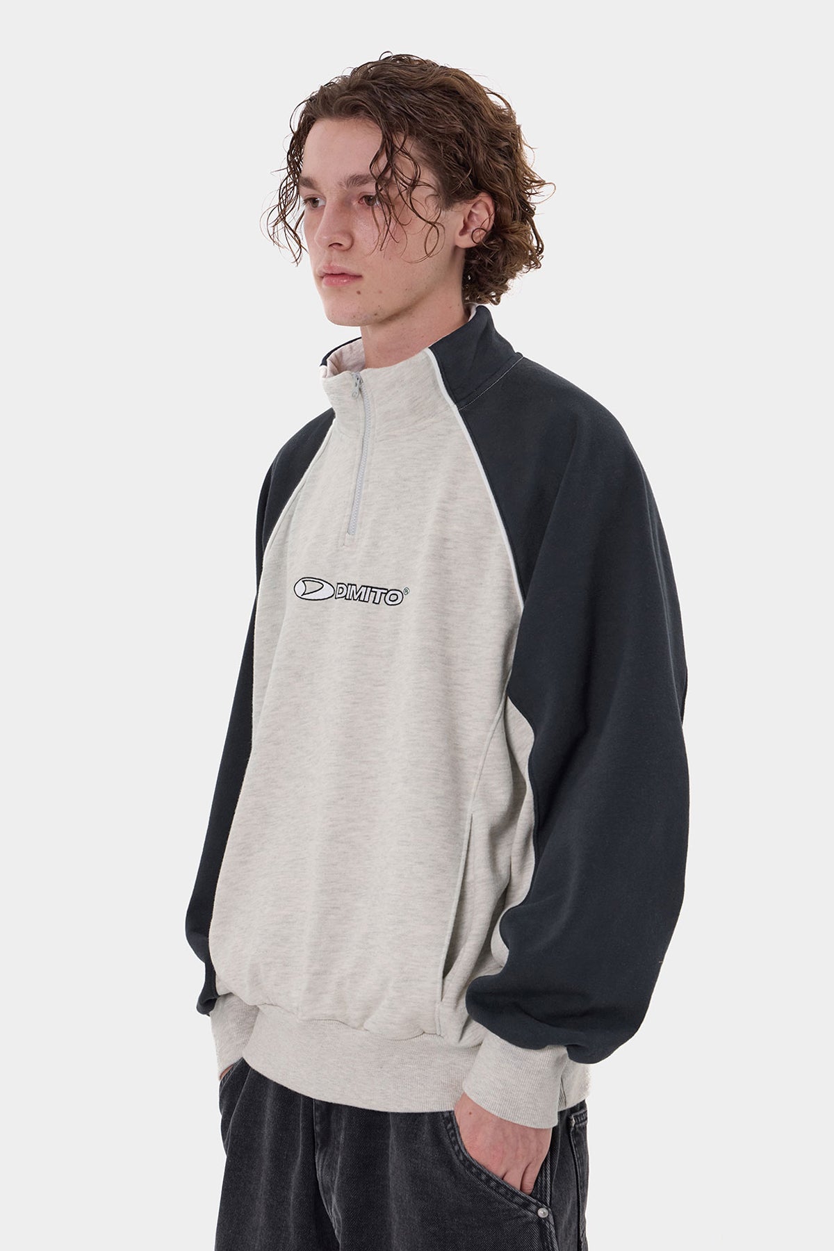 SPORTS HALF ZIP SWEATSHIRT WARM ASH
