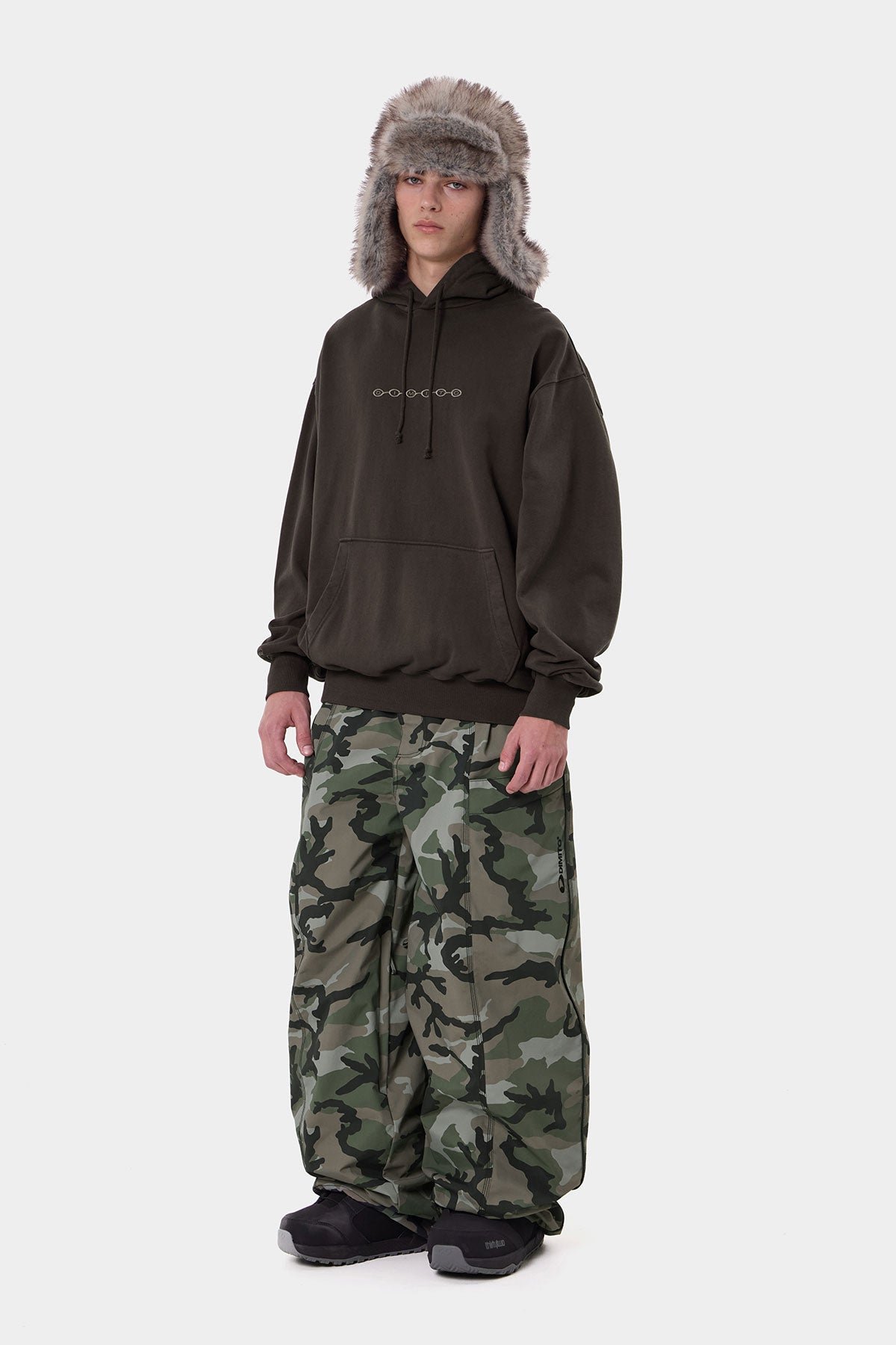 DIVISION BUBBLE LOGO GD HOODIE WASHED BROWN