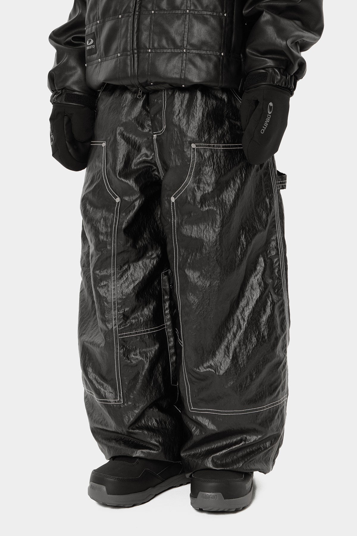 COATED DOUBLE KNEE PANTS (WIDE FIT LV.2) BLACK (Delivery start : 26.09.09)