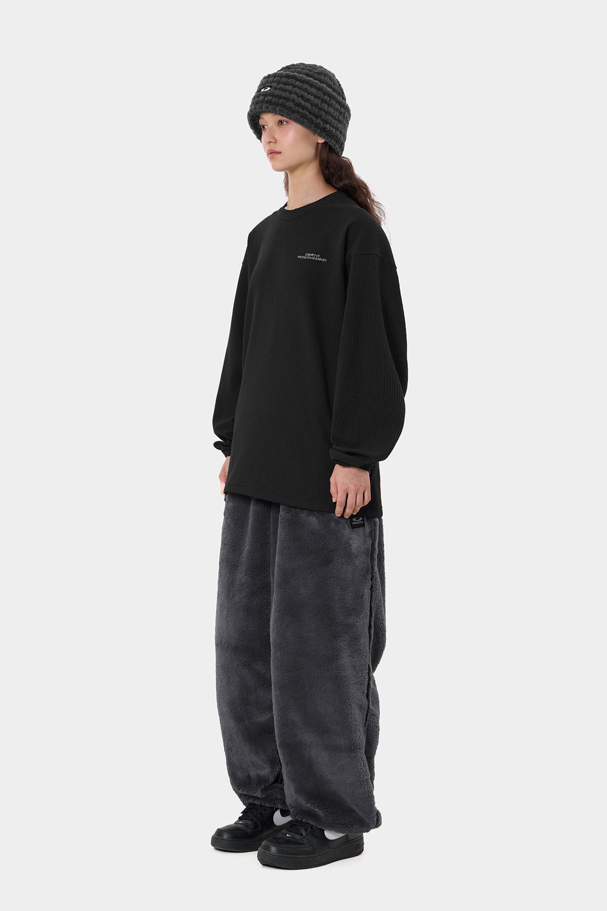 FAUX FUR PANTS COOL GREY