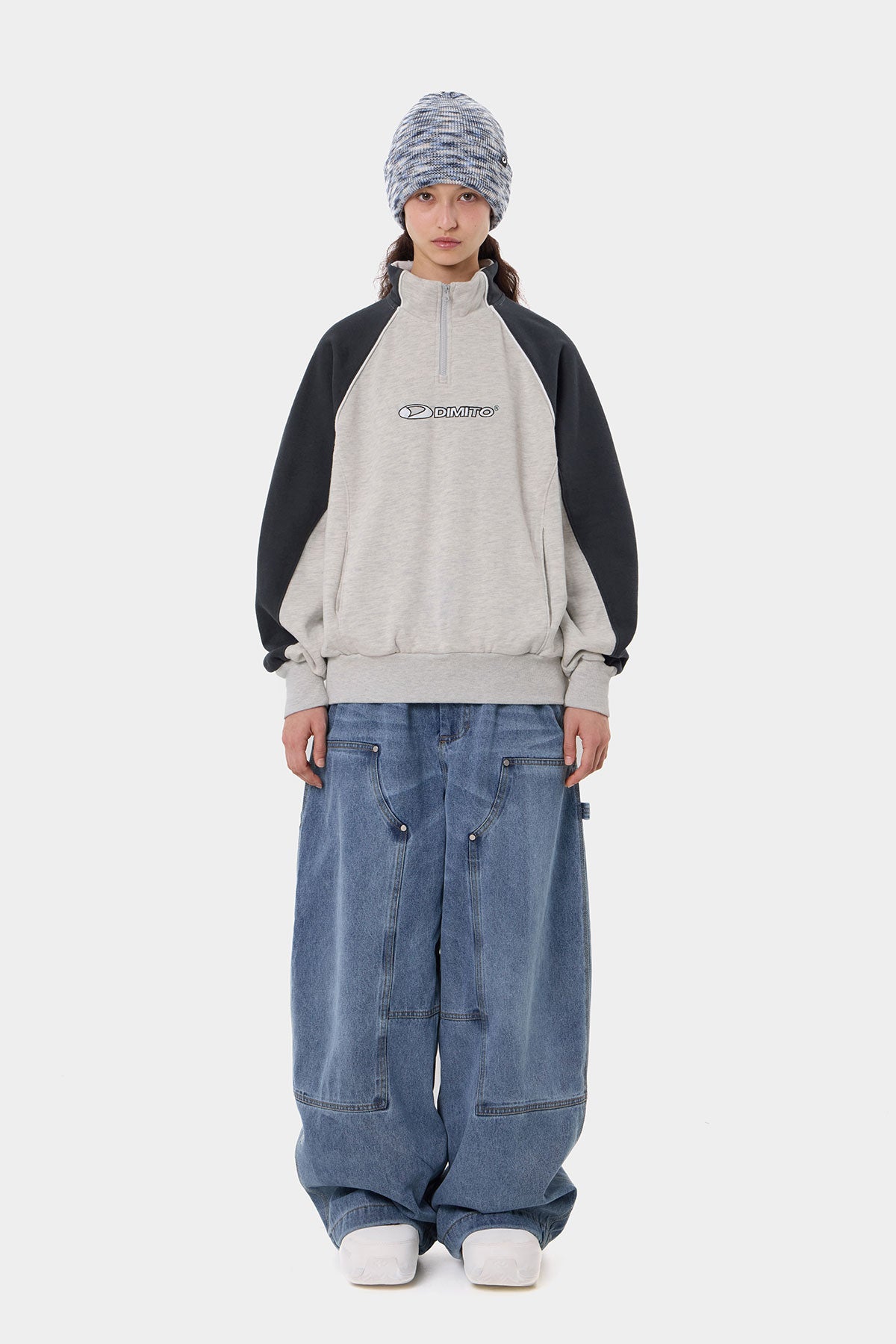 SPORTS HALF ZIP SWEATSHIRT WARM ASH