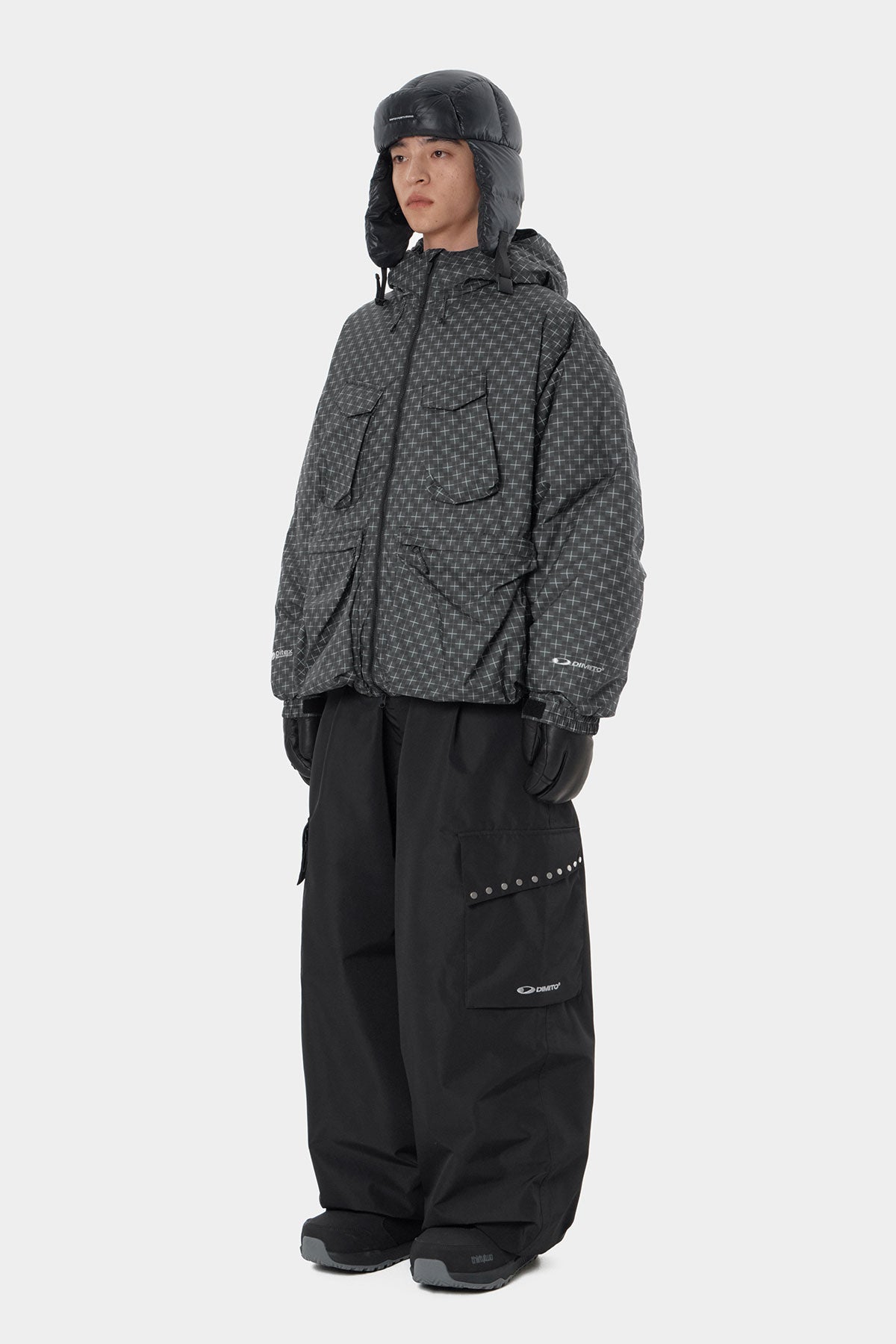 UTILITY GOOSE DOWN HD JACKET CROSS CHECK BLACK (Delivery date : 26.09.28)