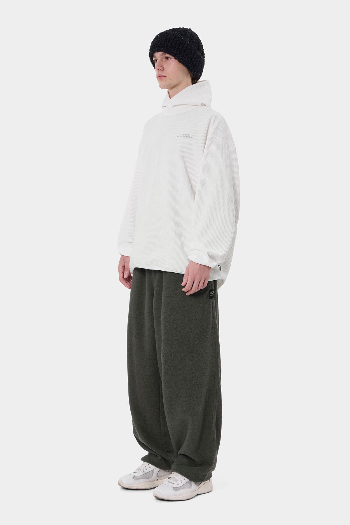 LW WAFFLE HOODIE WHITE