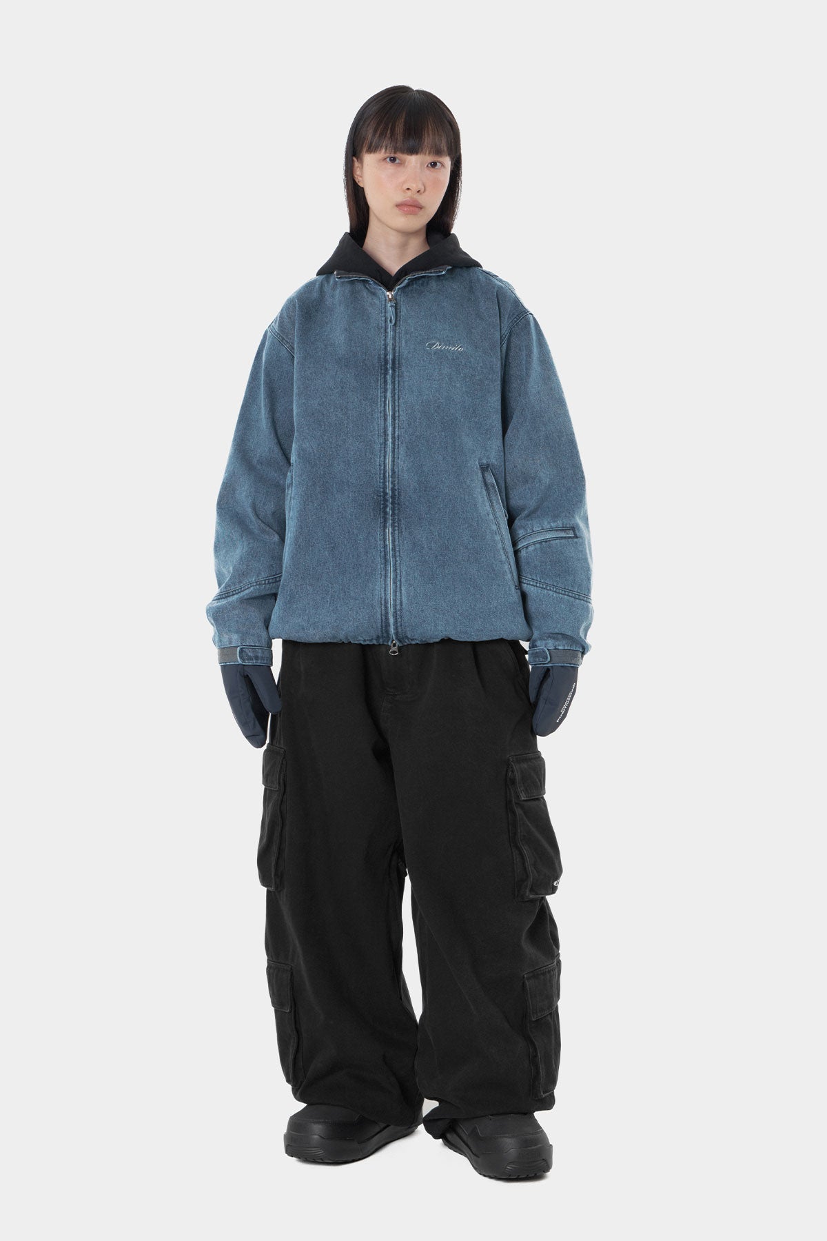 DENIM MULTI CARGO PANTS (WIDE FIT LV.2) DW BLACK (Delivery start : 26.09.09)