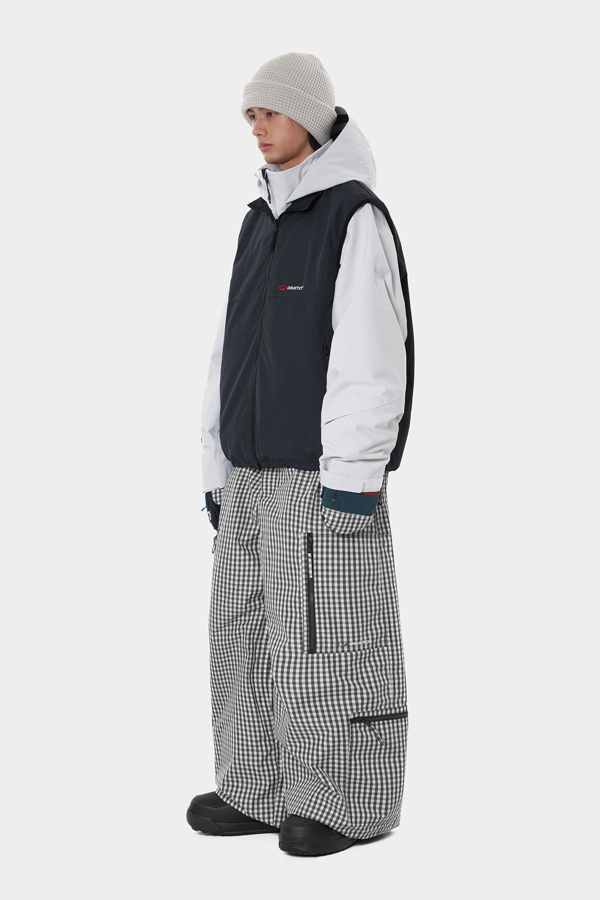 REVERSIBLE WIND VEST NAVY CHECK (Delivery start : 26.09.09)
