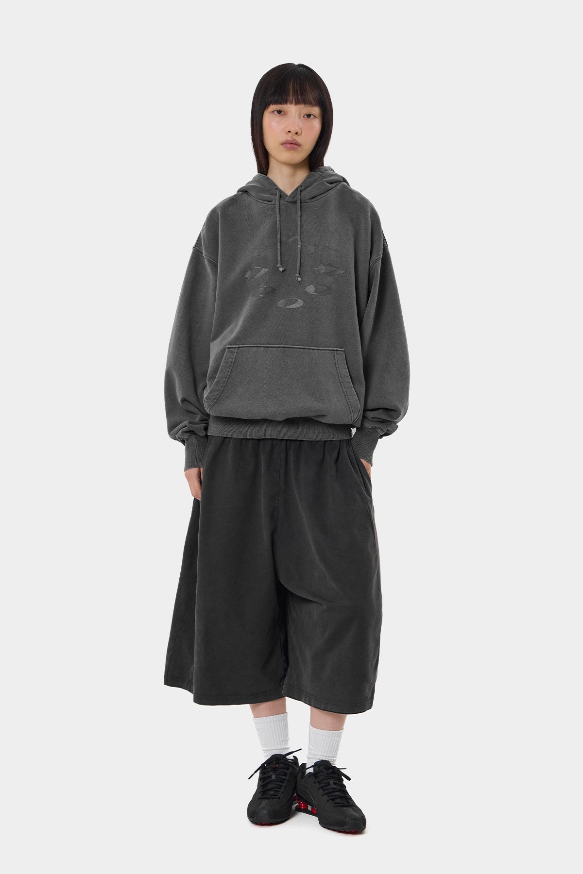 D-AXIS CYCLE GD HOODIE WASHED CHARCOAL