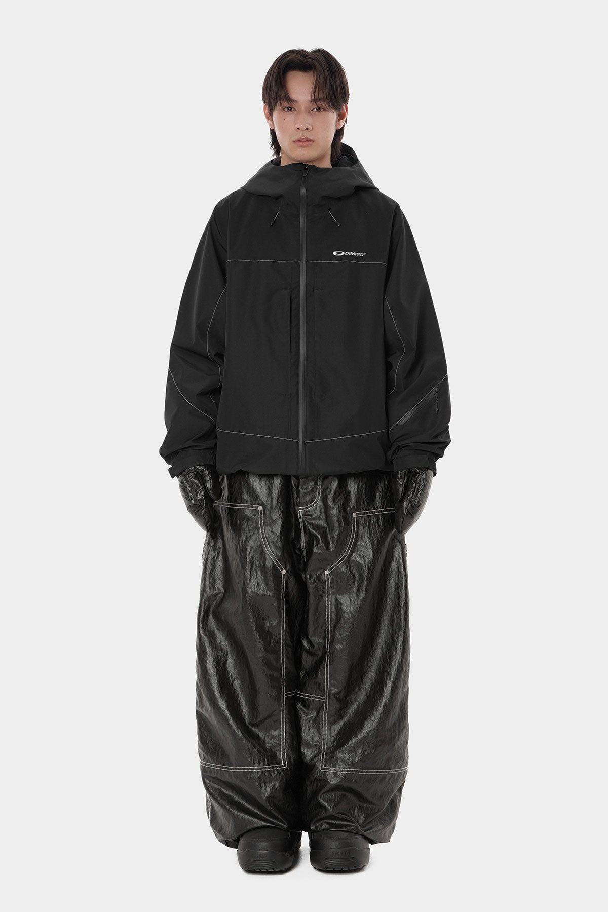 COATED DOUBLE KNEE PANTS (WIDE FIT LV.2) BLACK (Delivery start : 26.09.09)