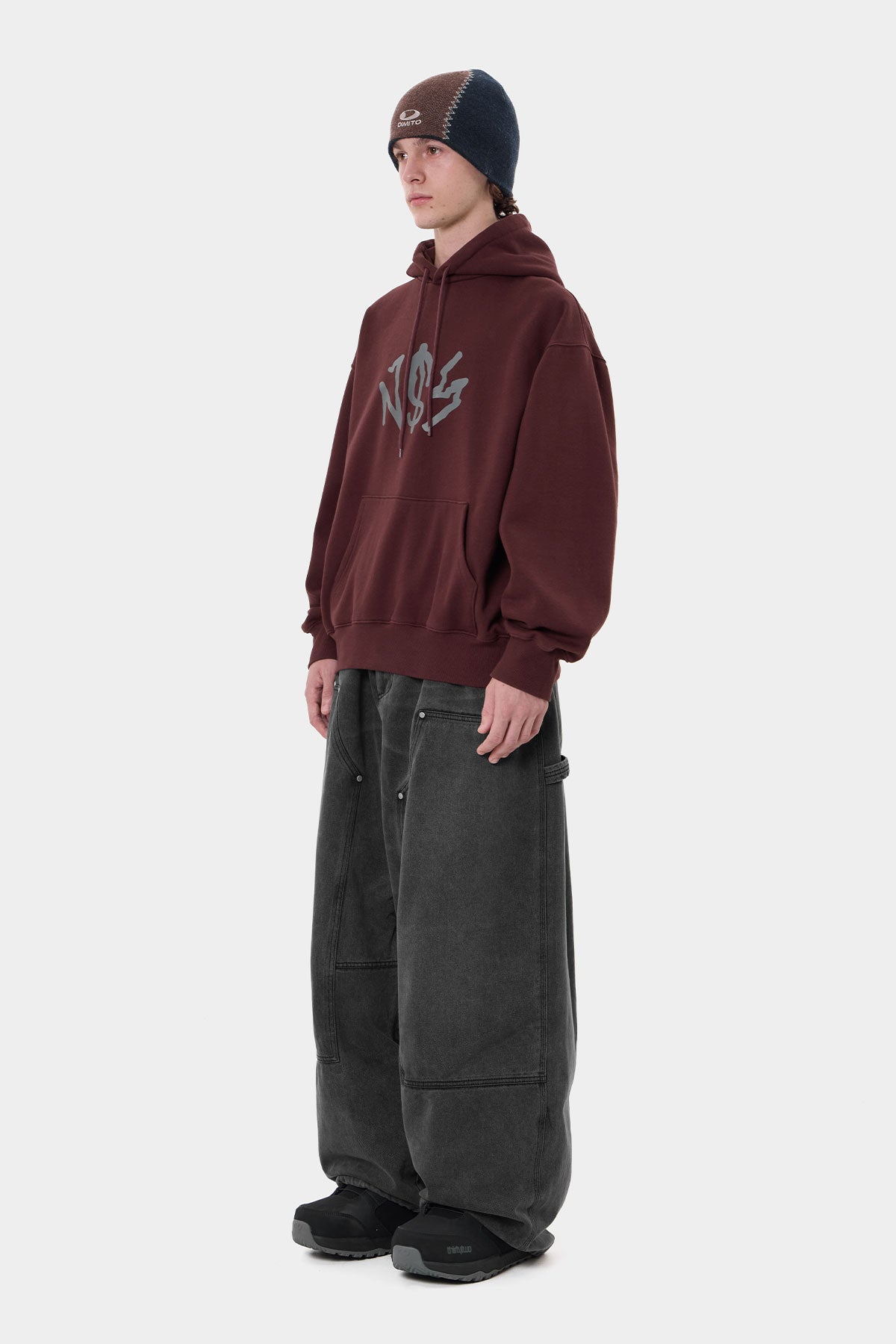 POWERED BY NSS HOODIE BURGUNDY