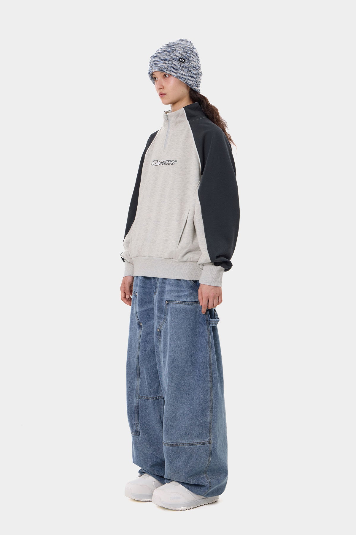 SPORTS HALF ZIP SWEATSHIRT WARM ASH