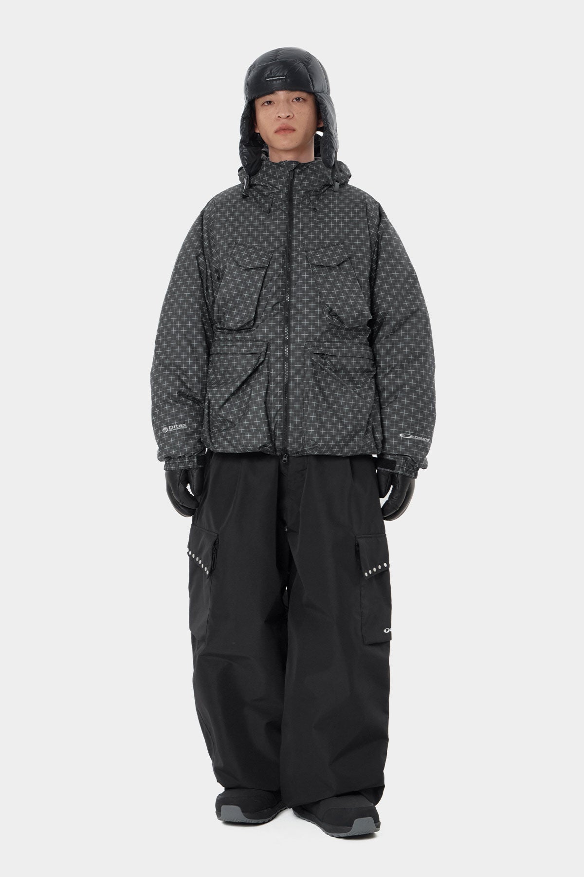 UTILITY GOOSE DOWN HD JACKET CROSS CHECK BLACK (Delivery date : 26.09.28)