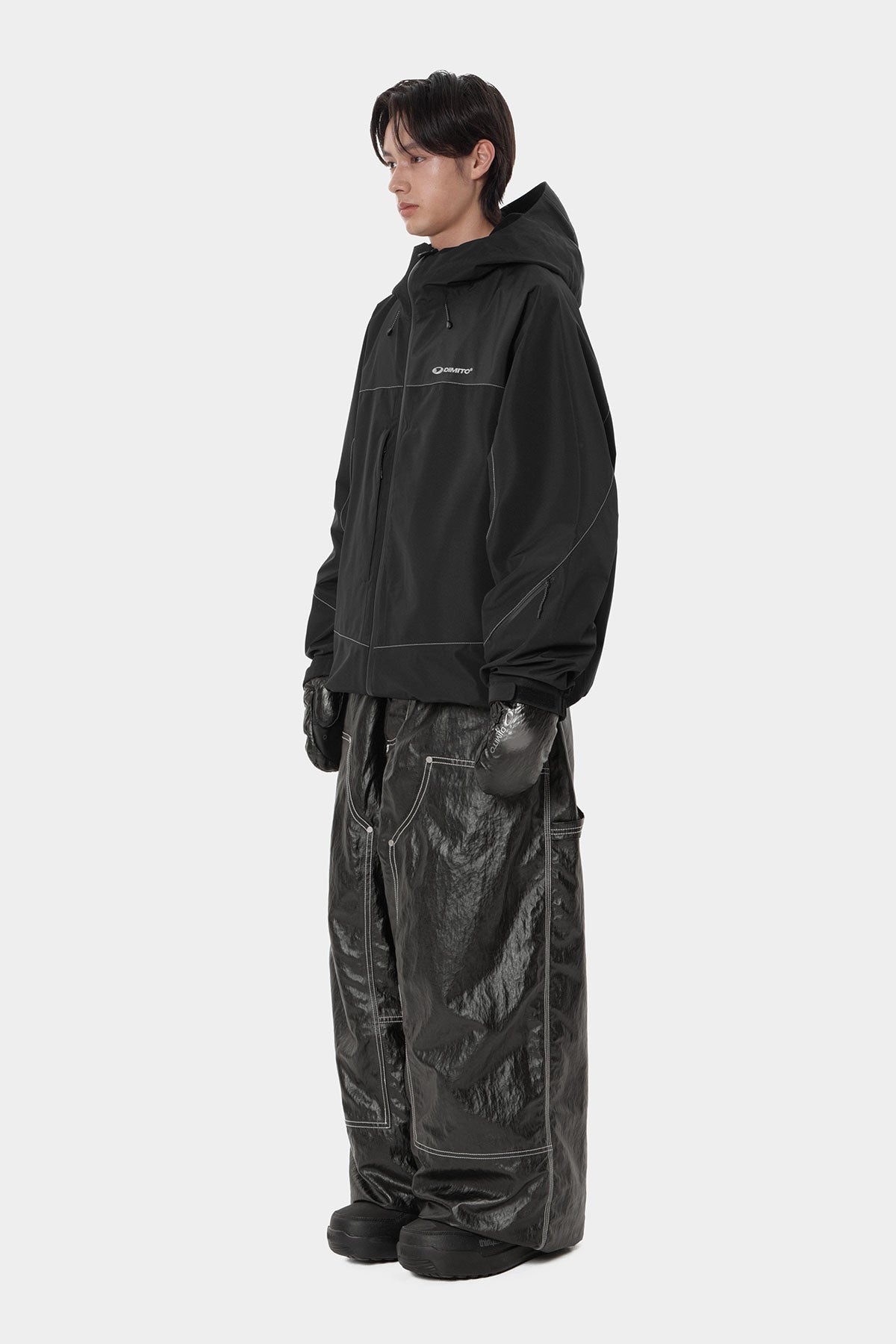 COATED DOUBLE KNEE PANTS (WIDE FIT LV.2) BLACK (Delivery start : 26.09.09)