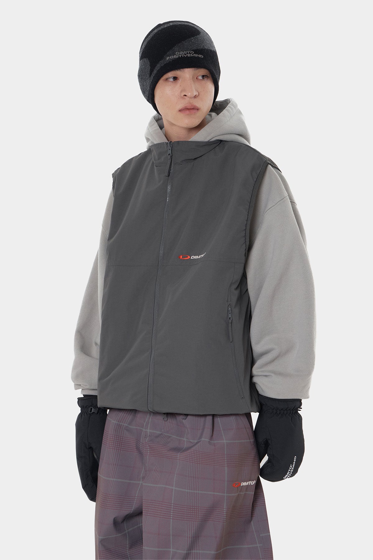 REVERSIBLE WIND VEST WINE CHECK (Delivery start : 26.09.09)
