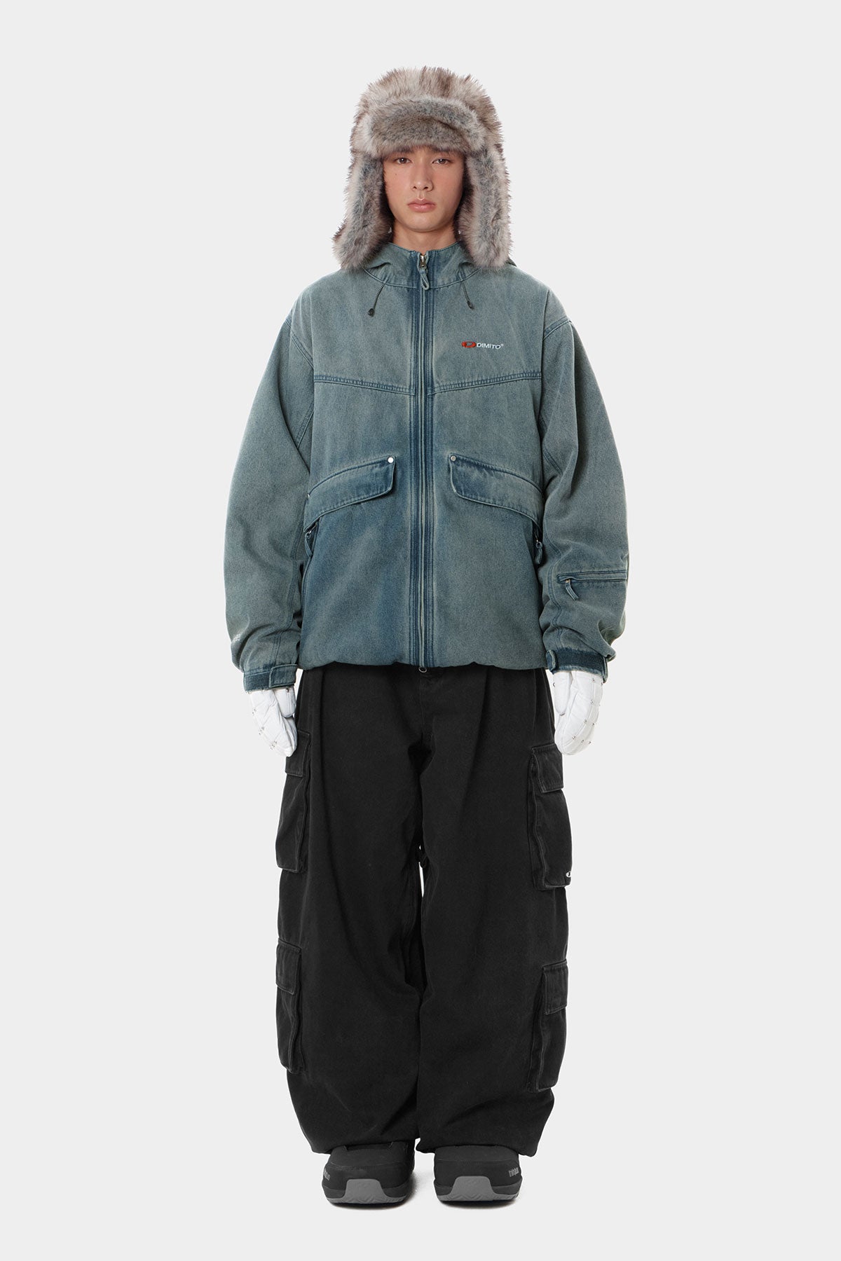 DENIM MULTI CARGO PANTS (WIDE FIT LV.2) DW BLACK (Delivery start : 26.09.09)