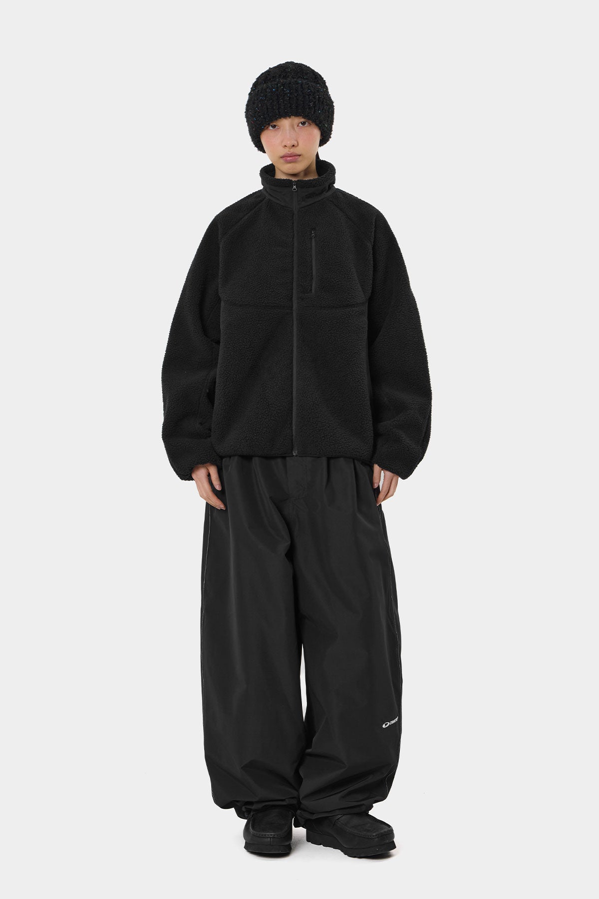 PUFF FLEECE ZIP-UP BLACK