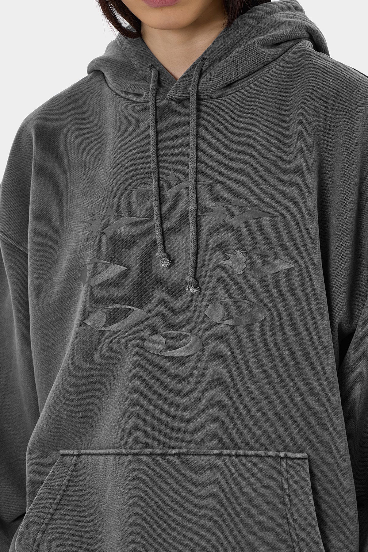 D-AXIS CYCLE GD HOODIE WASHED CHARCOAL
