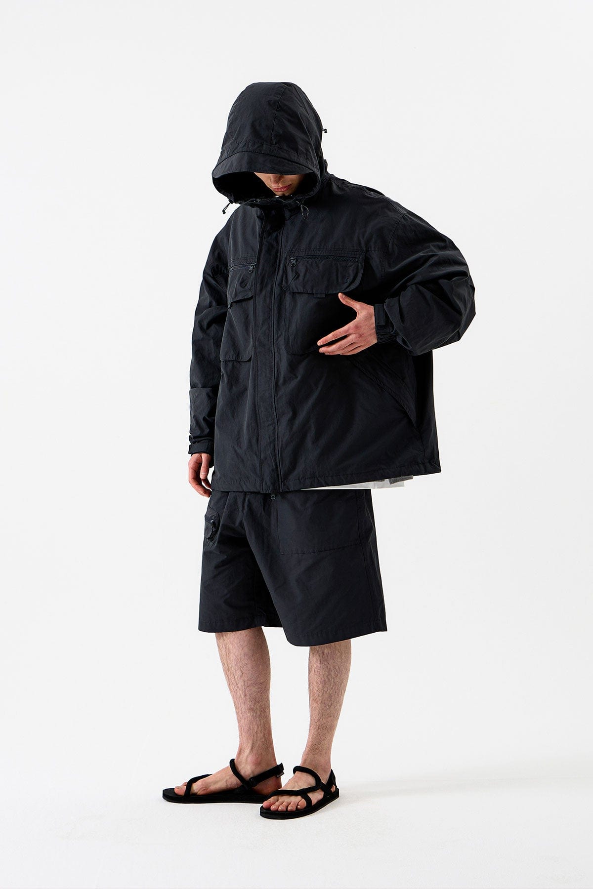 POINTED [FOUND POCKET] CARGO POCKET FIELD SHORTS CHARCOAL