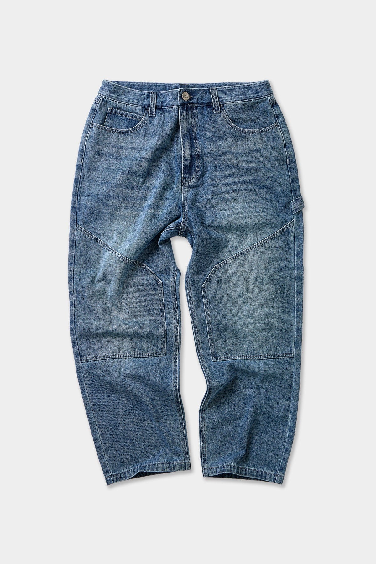 POINTED [FOUND POCKET] DENIM WIDE CARPENTER PANTS BLUE