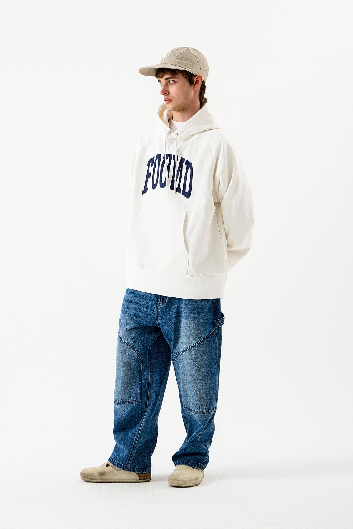 POINTED [FOUND POCKET] DENIM WIDE CARPENTER PANTS BLUE