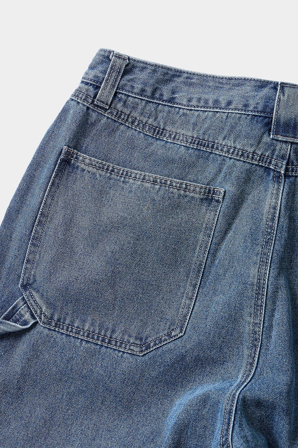 POINTED [FOUND POCKET] DENIM WIDE CARPENTER PANTS BLUE