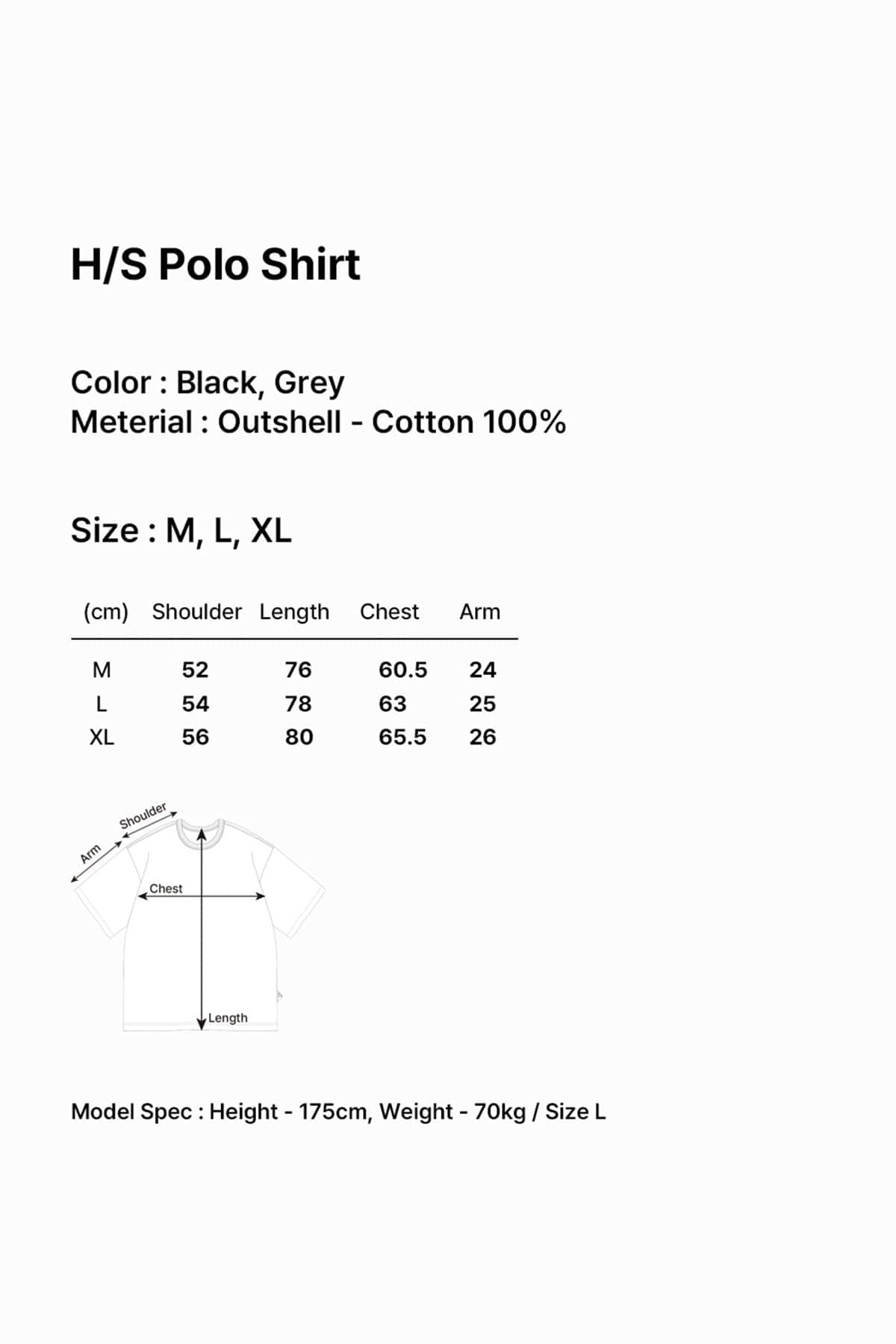 POINTED [FOUND POCKET] H/S POLO SHIRT BLACK