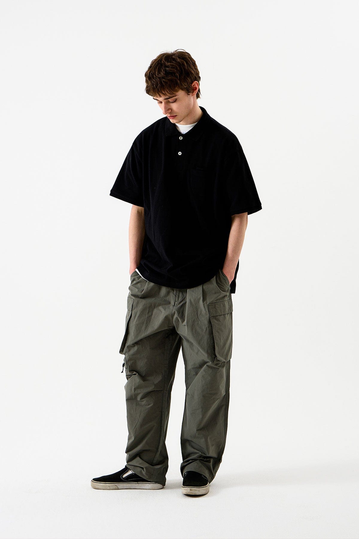 POINTED [FOUND POCKET] H/S POLO SHIRT BLACK