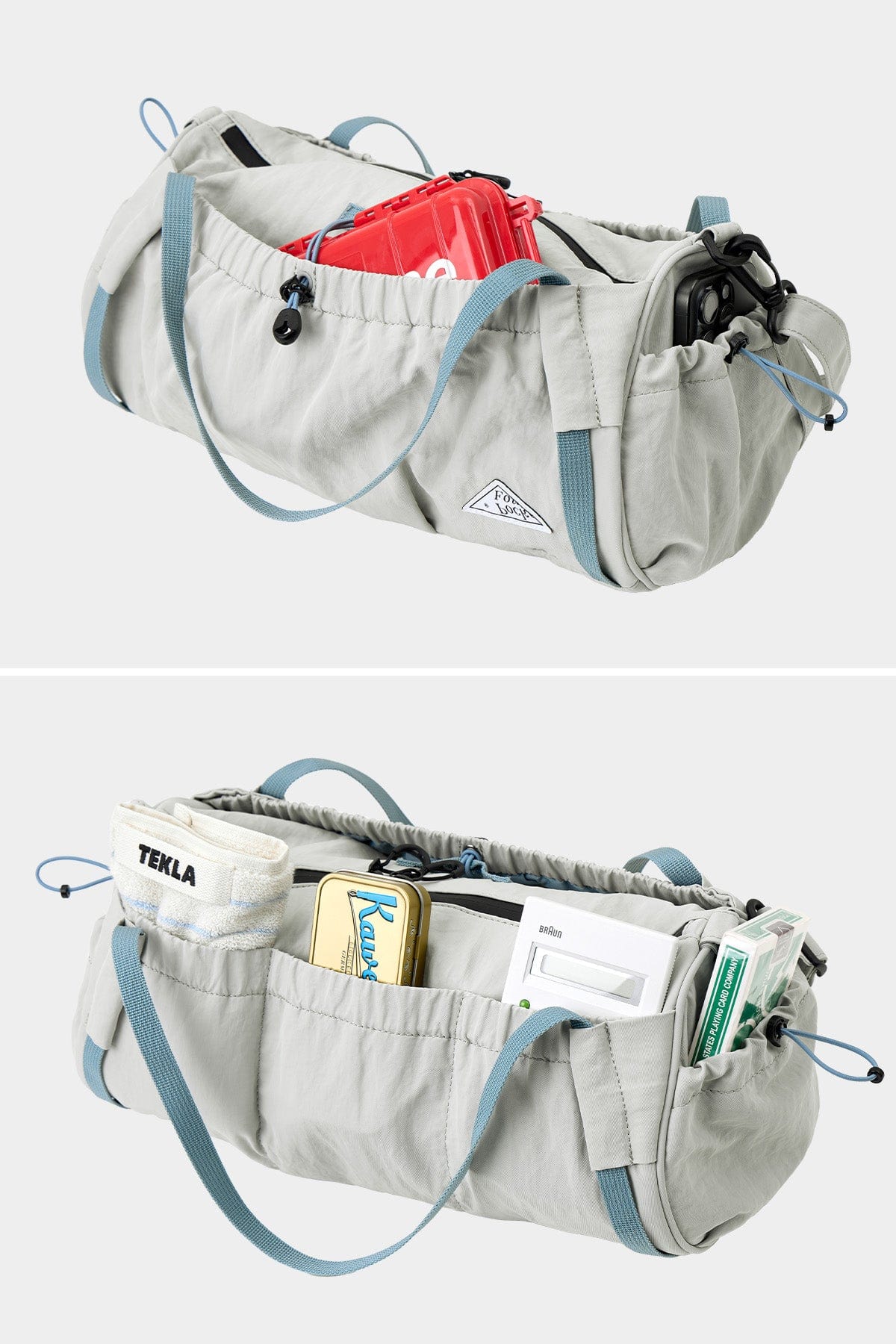 POINTED ONE-SIZE [FOUND POCKET] CONVENIENT DUFFLE BAG LIGHT GREY