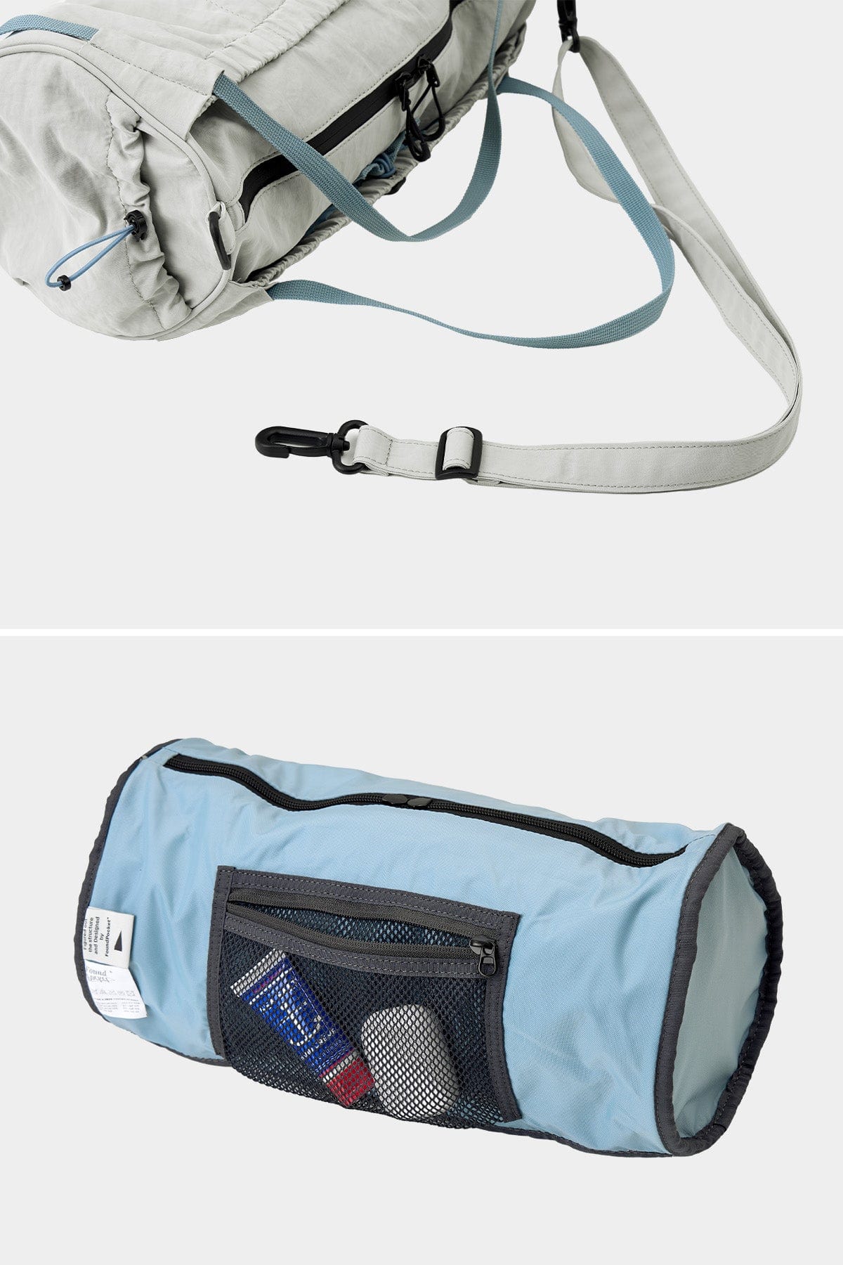 POINTED ONE-SIZE [FOUND POCKET] CONVENIENT DUFFLE BAG LIGHT GREY