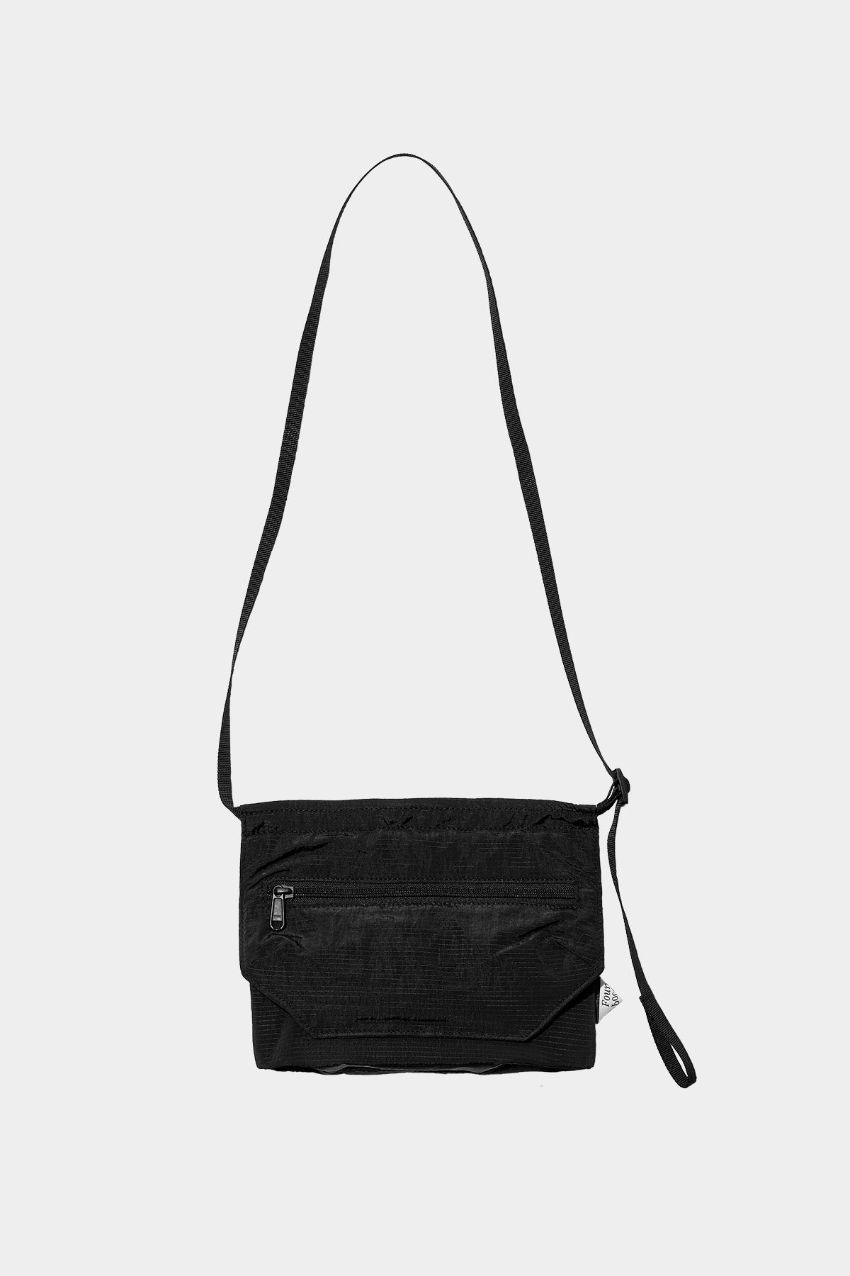 POINTED ONE-SIZE [FOUND POCKET] FEATHER SACOCHE BAG BLACK