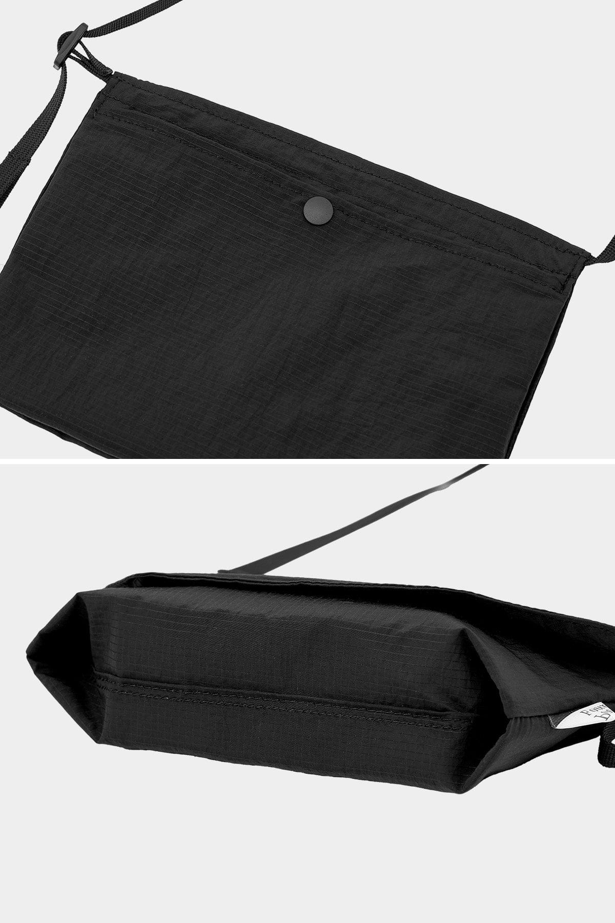 POINTED ONE-SIZE [FOUND POCKET] FEATHER SACOCHE BAG BLACK