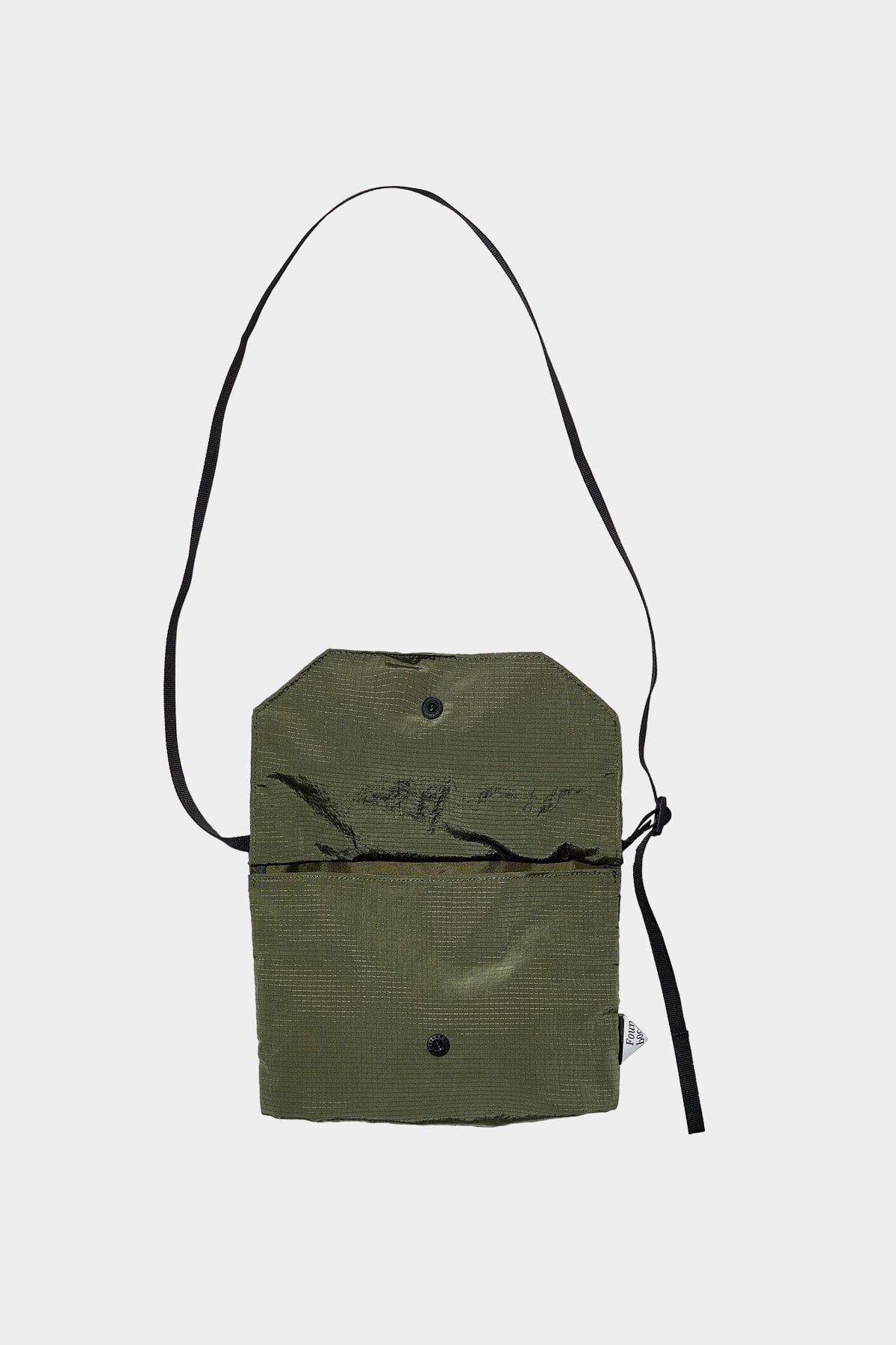 POINTED ONE-SIZE [FOUND POCKET] FEATHER SACOCHE BAG OLIVE