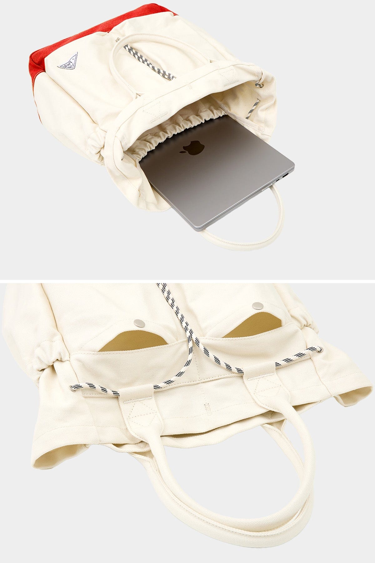 POINTED ONE-SIZE [FOUND POCKET] PLATE CANVAS BAG ORANGE