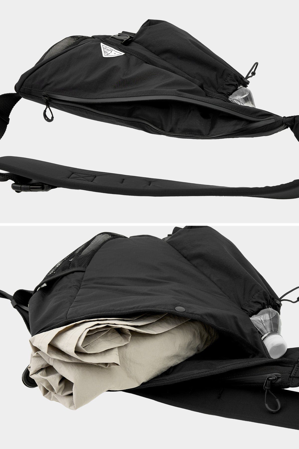 POINTED ONE-SIZE [FOUND POCKET] SADDLE CROSS BAG BLACK