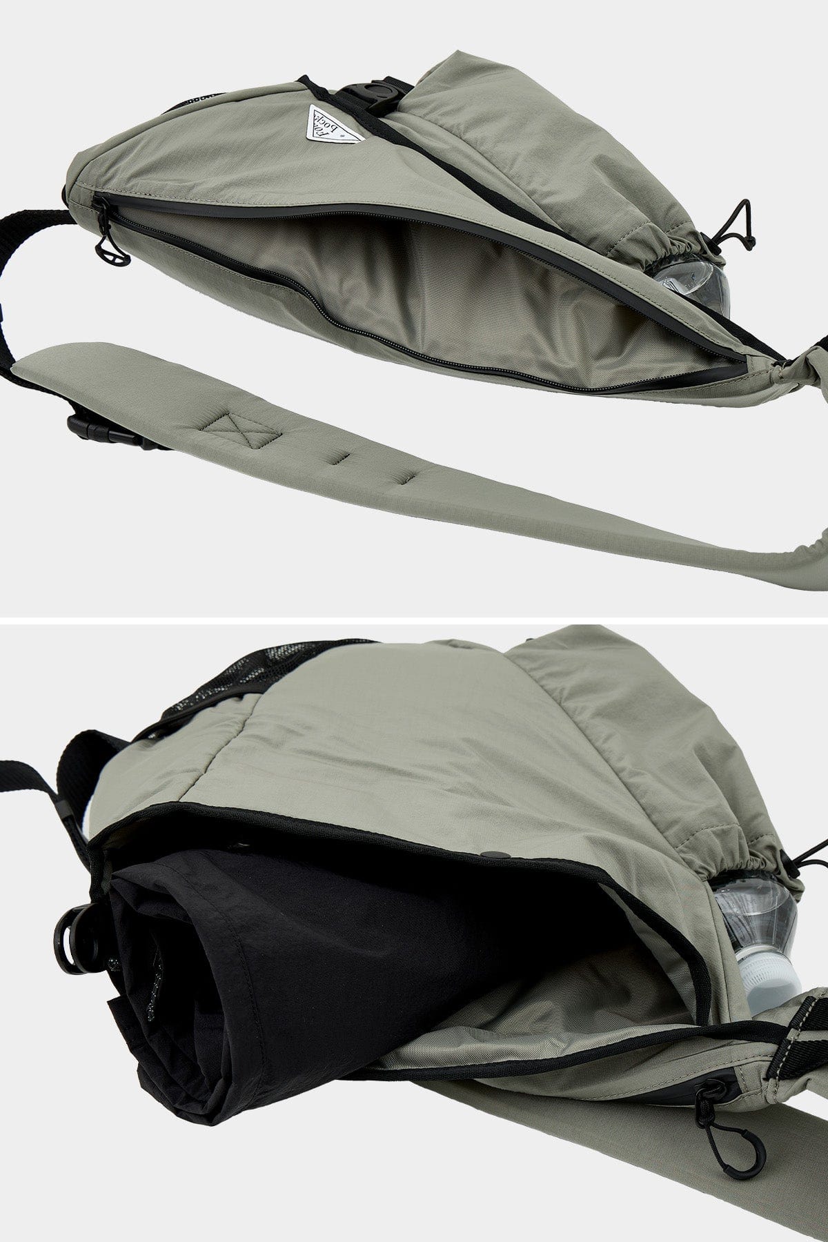 POINTED ONE-SIZE [FOUND POCKET] SADDLE CROSS BAG GREY