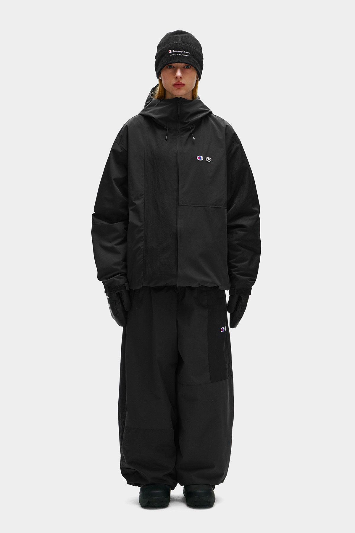 [CHAMPION x DIMITO] C-LOGO COLLEGE PATCHWORK PANTS (WIDE FIT LV.2) BLACK MIX (Available date : 26.10.12)