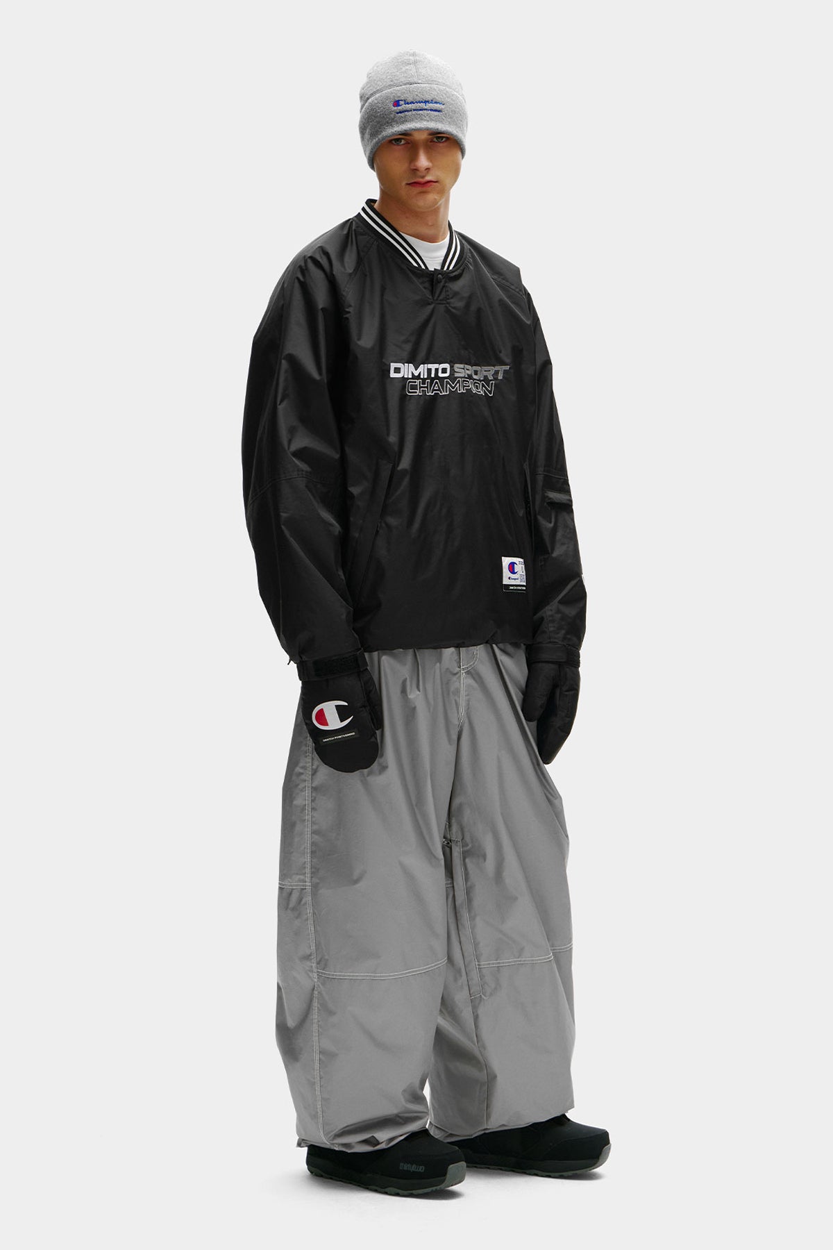 [CHAMPION x DIMITO] SPORT V-NECK SNAP PULLOVER BLACK (Available date : 26.10.12)