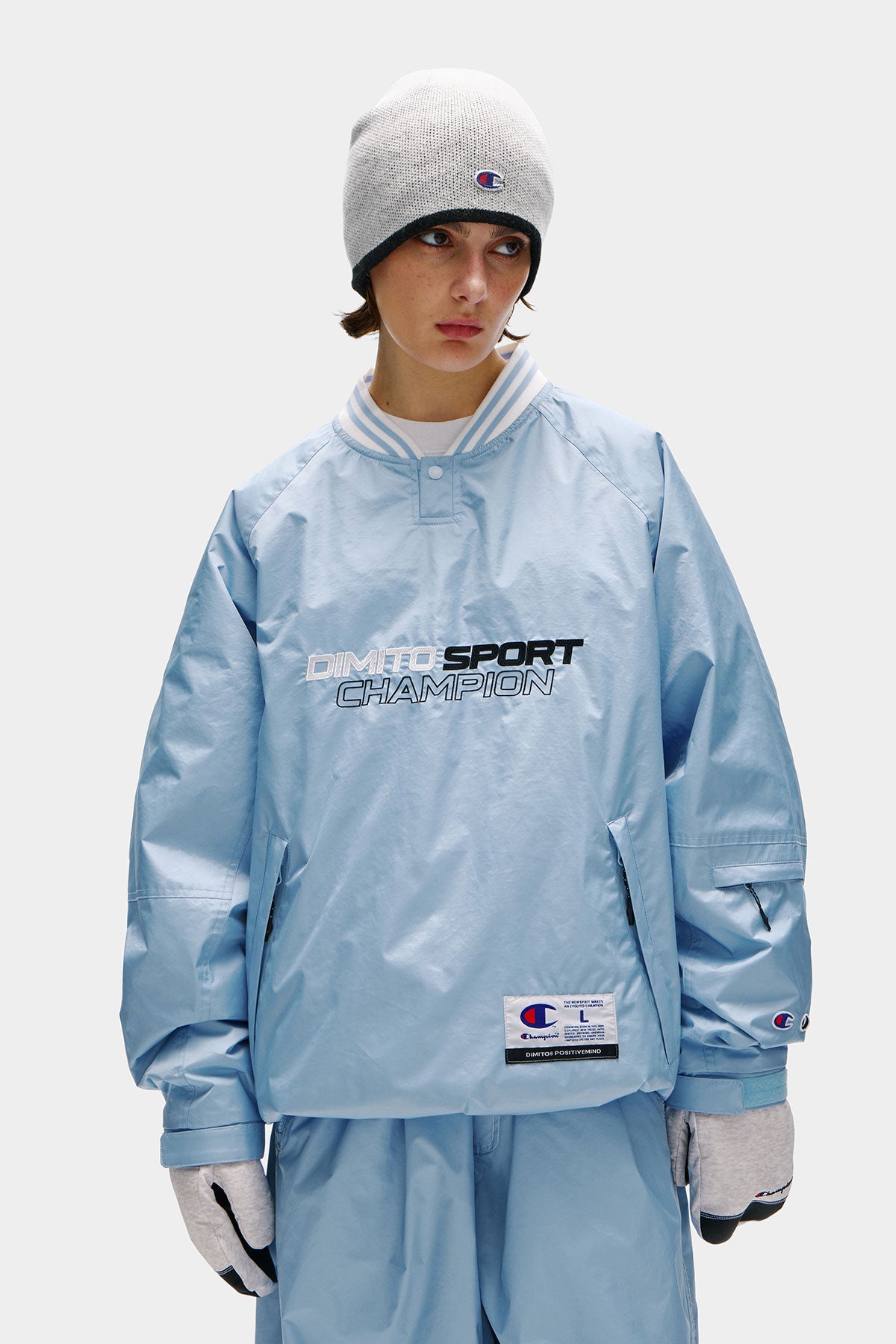 [CHAMPION x DIMITO] SPORT V-NECK SNAP PULLOVER ICE COLUMBIA (Available date : 26.10.12)