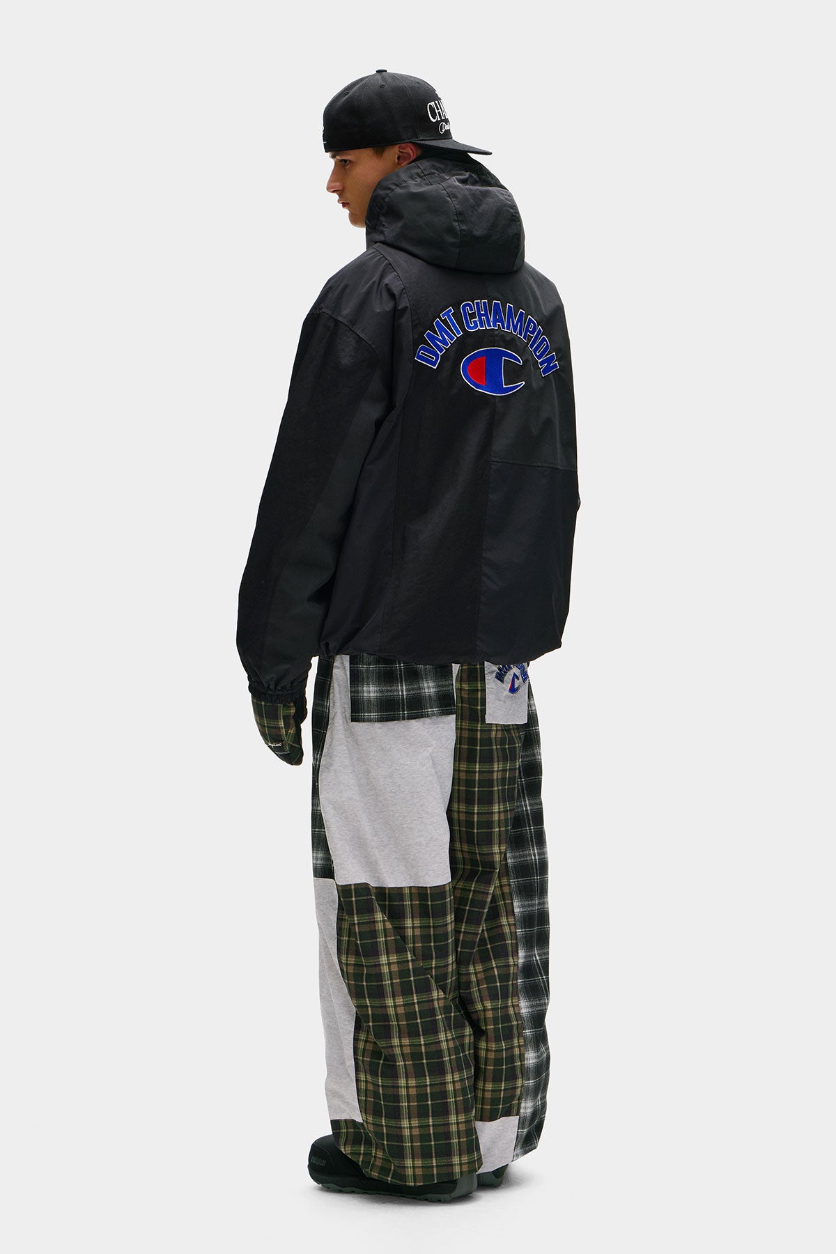 [CHAMPION x DIMITO] C-LOGO COLLEGE PATCHWORK JACKET BLACK MIX (Available date : 26.10.12)