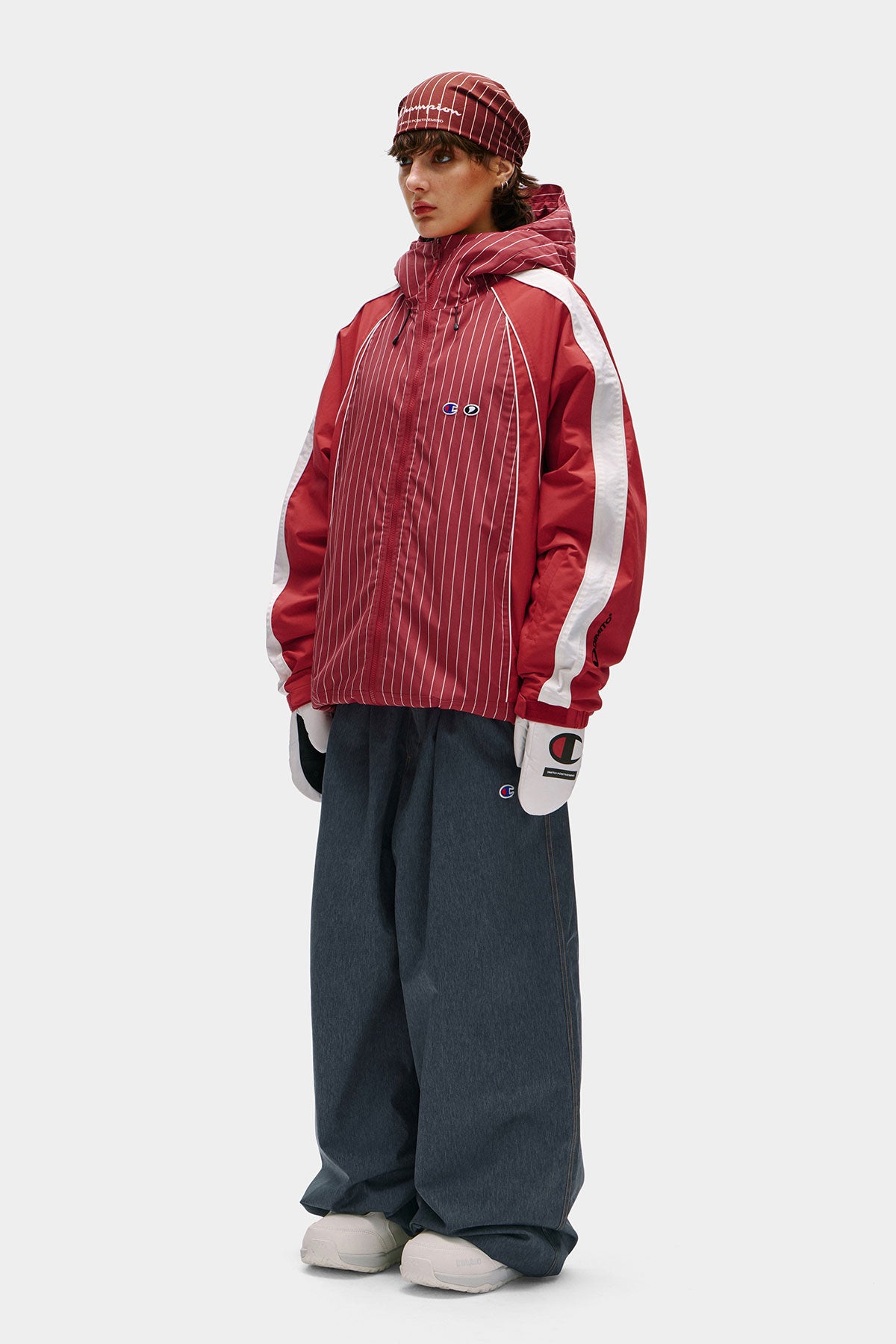 [CHAMPION x DIMITO] HERITAGE BLOCK LINE JACKET STRIPE RED (Available date : 26.10.12)