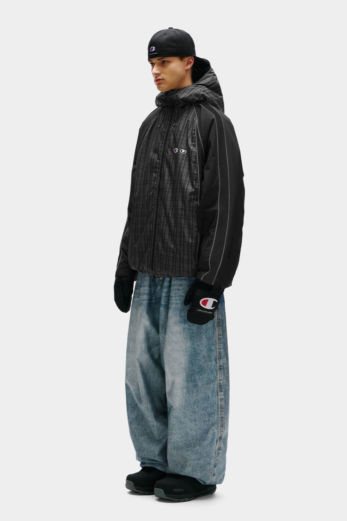 [CHAMPION x DIMITO] HERITAGE BLOCK LINE JACKET MONO CHECK (Available date : 26.10.12)