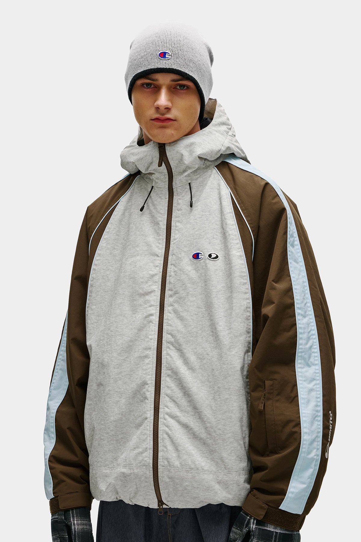 [CHAMPION x DIMITO] HERITAGE BLOCK LINE JACKET SILVER GREY (Available date : 26.10.12)