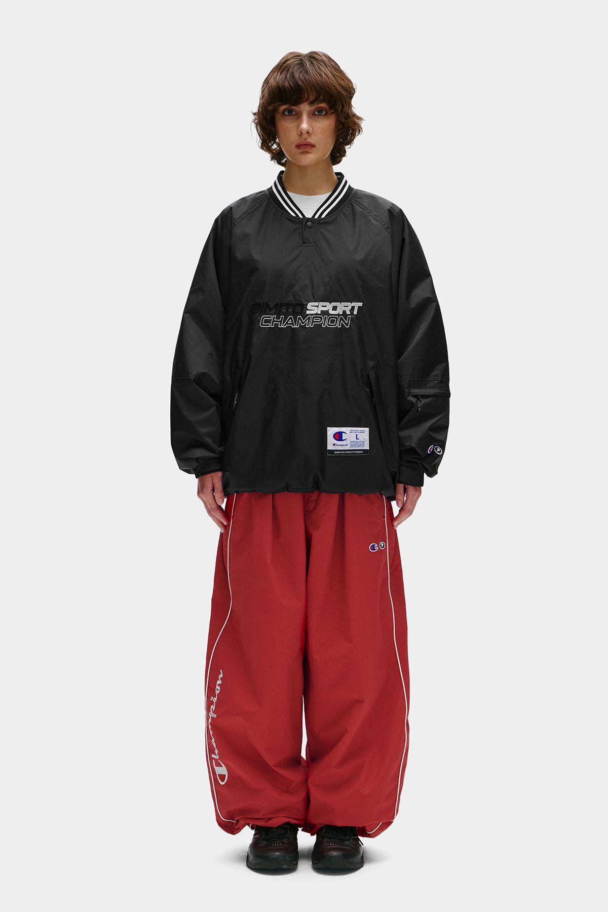 [CHAMPION x DIMITO] SPORT V-NECK SNAP PULLOVER BLACK (Available date : 26.10.12)